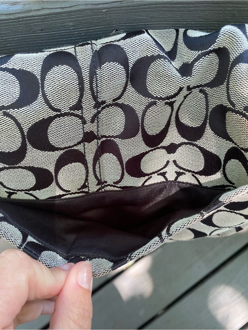 Coach Black and Gray Signature Canvas Soho Shoulder Bag with Buckle - Picture 3 of 10